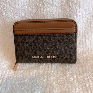 Michael Kors Small Logo Print Leather Wallet